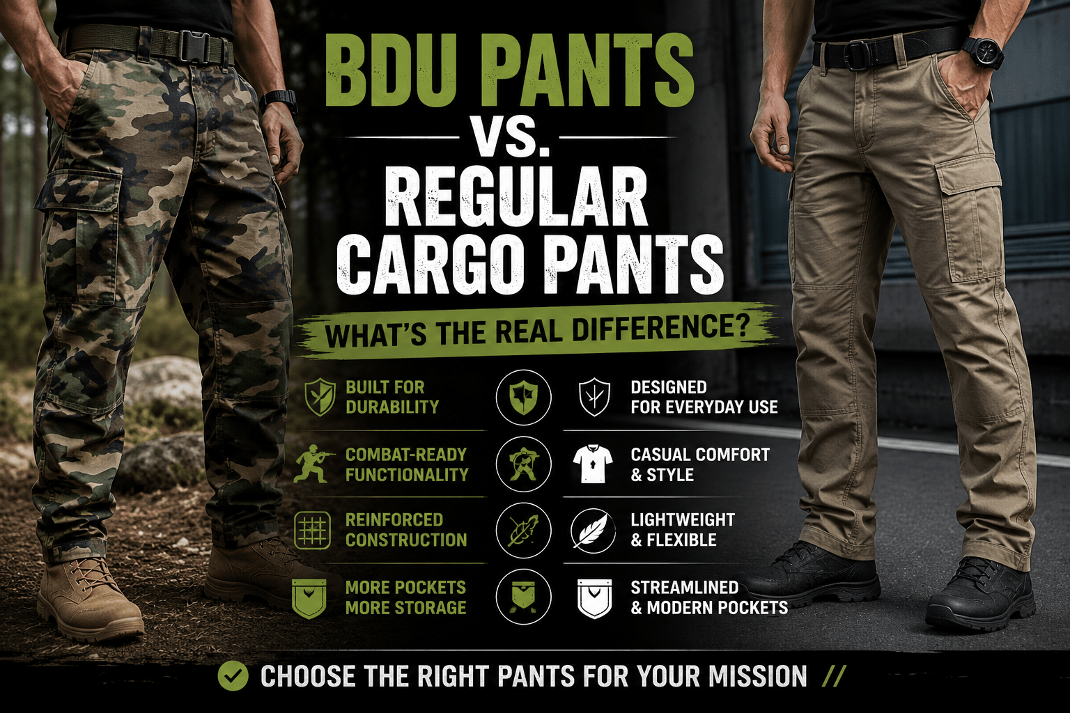BDU Pants vs. Regular Cargo Pants — What's the Real Difference?