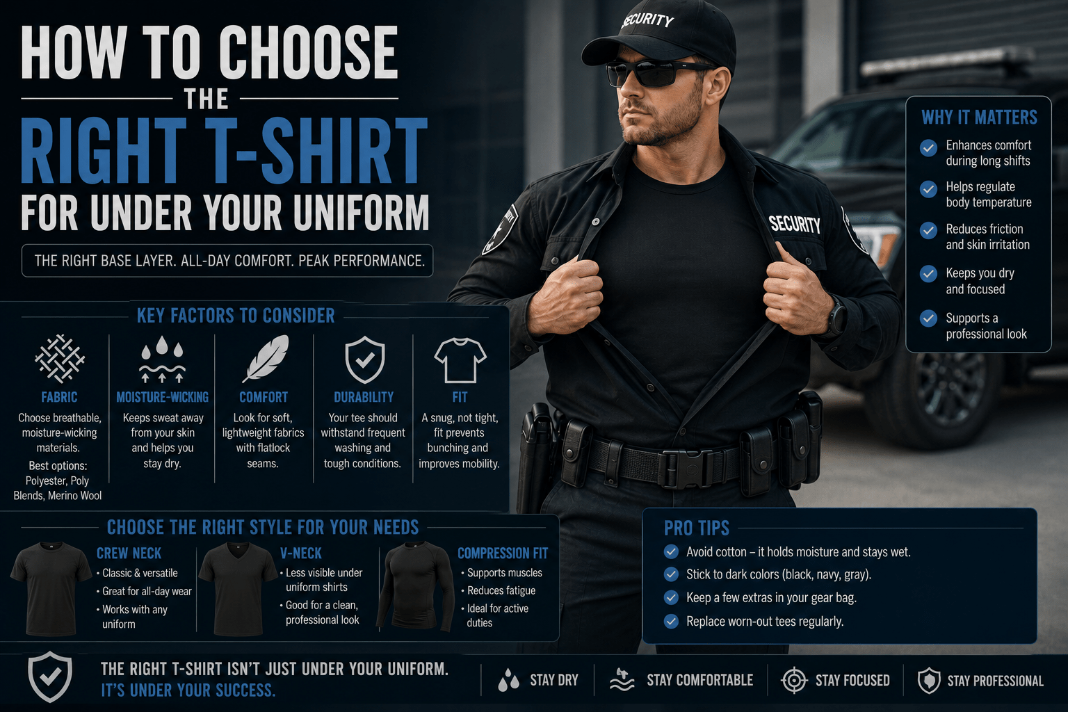 How to Choose the Right T-Shirt for Under Your Uniform