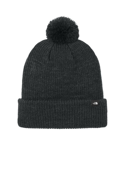 The North Face Classic Acrylic Pom Beanie – Black Heather