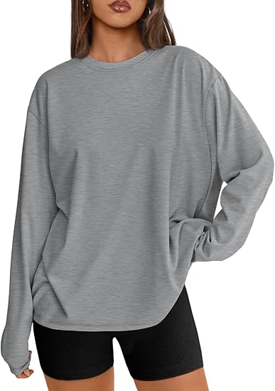 Oversized Crewneck Sweater -Effortless Luxe Oversized Crewneck — Relaxed Long Sleeve Tee for Women