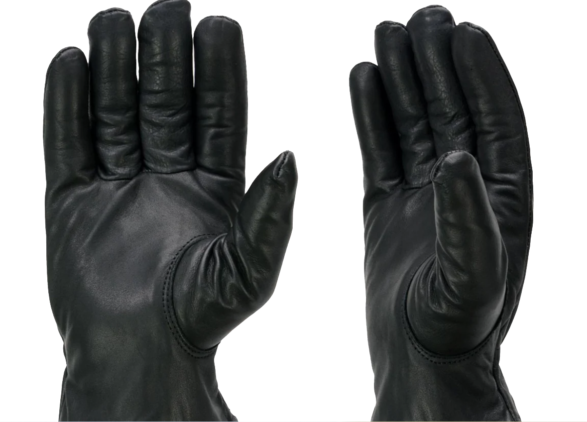Neorom Premium Black Leather Motorcycle Gloves – Thermal Lined with Secure Cinch Wrist – Durable Cowhide Full-Finger Riding Gloves for Men