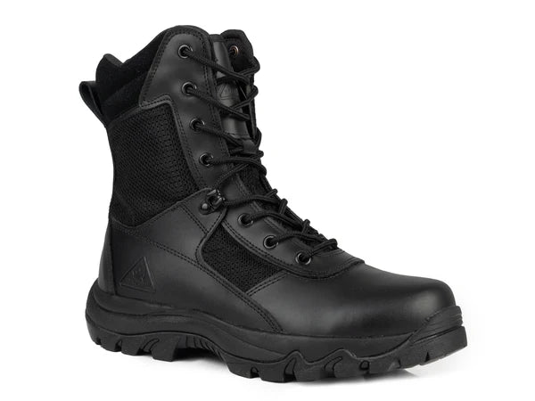 Men’s Black Boots Ryno Gear 8" Coolmax Tactical Combat Side Zip Boots Black