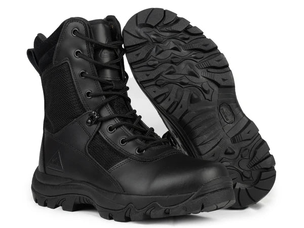 Men’s Black Boots Ryno Gear 8" Coolmax Tactical Combat Side Zip Boots Black