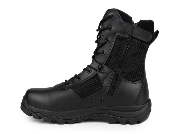 Men’s Black Boots Ryno Gear 8" Coolmax Tactical Combat Side Zip Boots Black