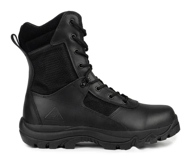 Men’s Black Boots Ryno Gear 8" Coolmax Tactical Combat Side Zip Boots Black