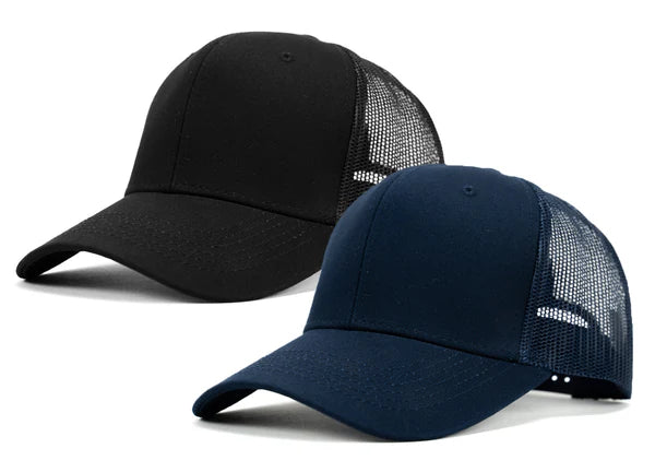 Plain Trucker Cap – Adjustable Snapback with Mesh Back for Breathability SOLID