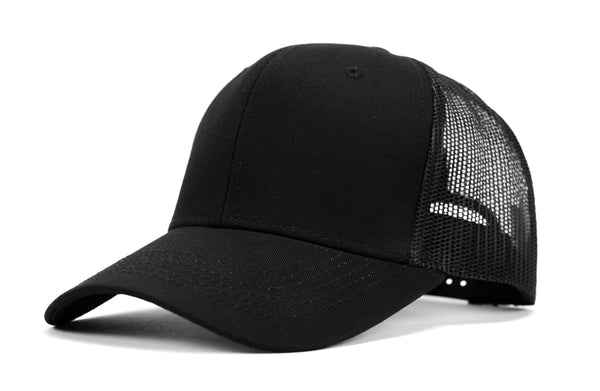 Plain Trucker Cap – Adjustable Snapback with Mesh Back for Breathability SOLID - Neorom - Neorom