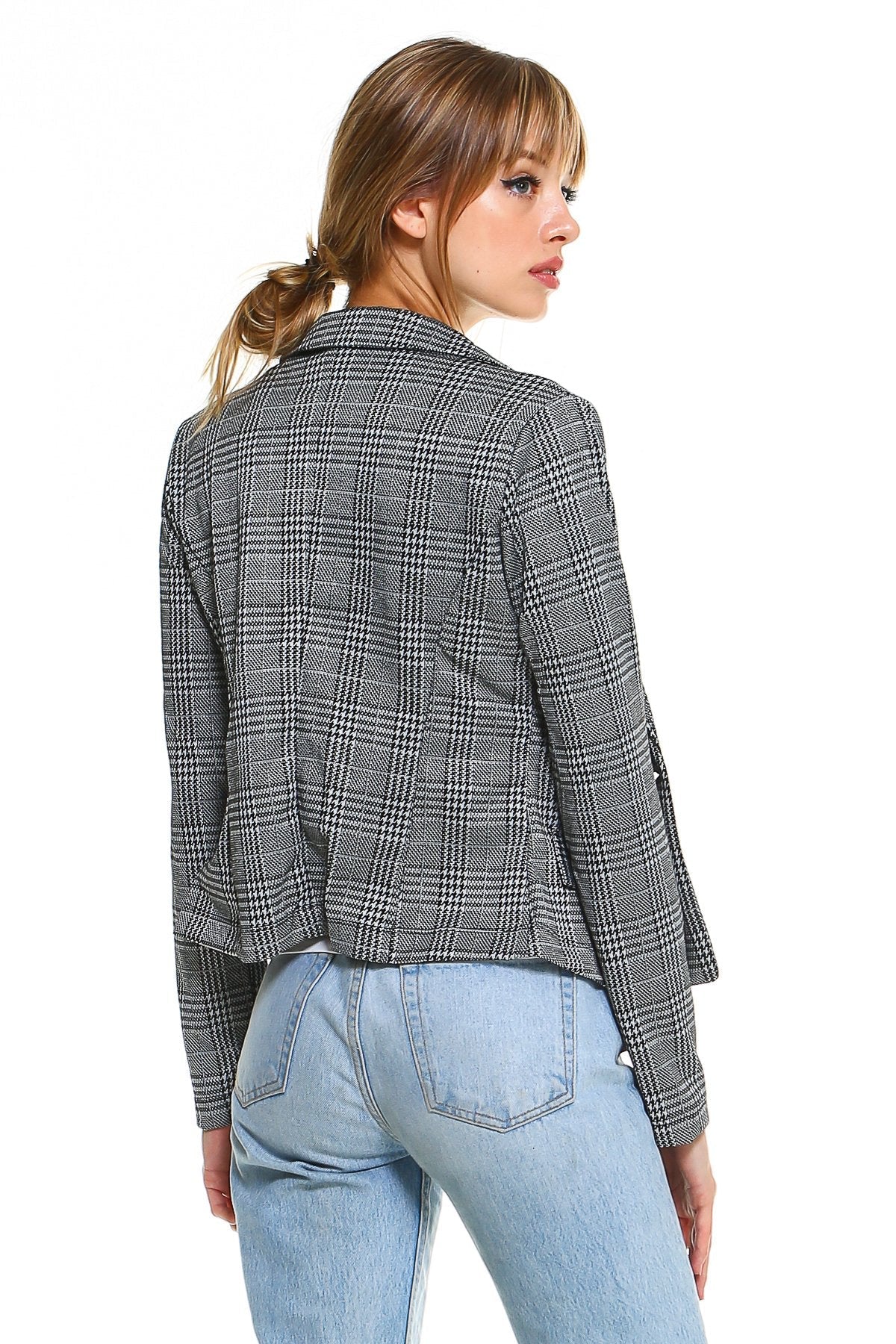 Point Plaid Blazer - Neorom - Indigo Arrowwood