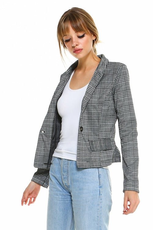 Point Plaid Blazer - Neorom - Indigo Arrowwood