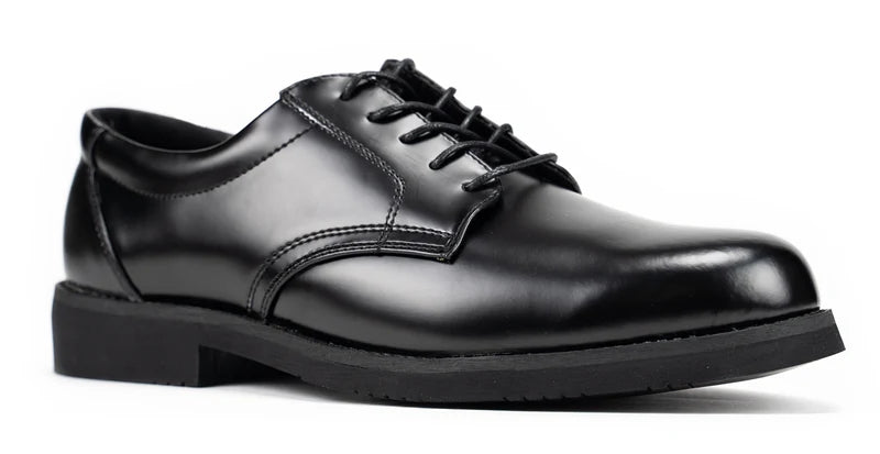 Men’s Oxford Dress Shoes – Slip-Resistant PU Sole, Cushioned Interior, High-Shine Formal Duty Shoes for Security & Uniform Wear (Copy)