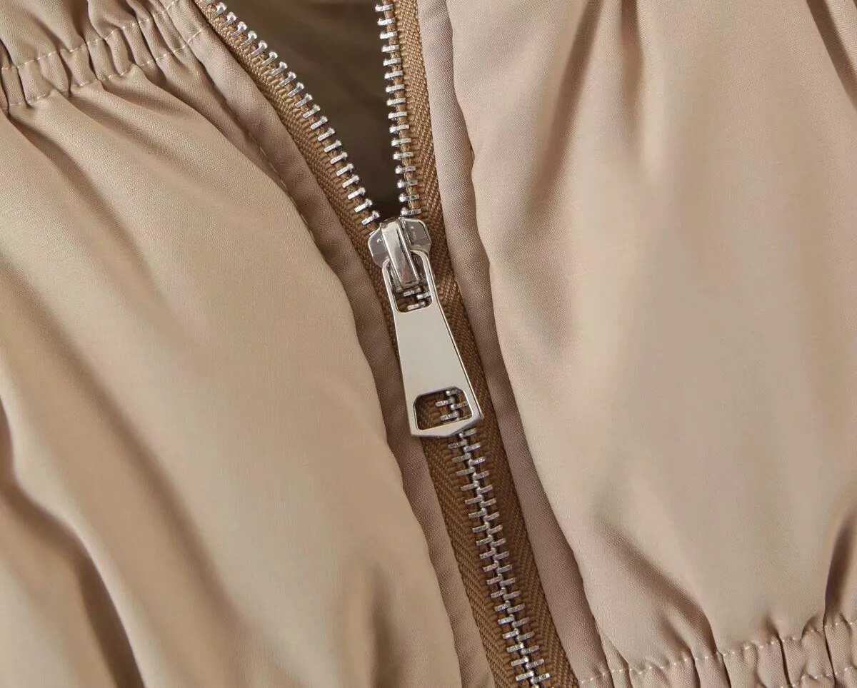 Women Parkas Solid Standard Collar Zipper Jacket Winter - Neorom - Magenta Angel