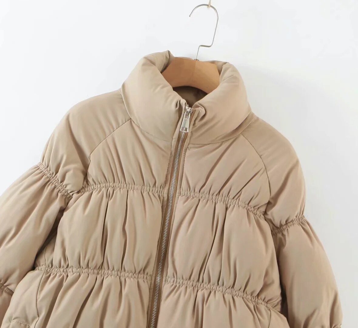 Women Parkas Solid Standard Collar Zipper Jacket Winter - Neorom - Magenta Angel